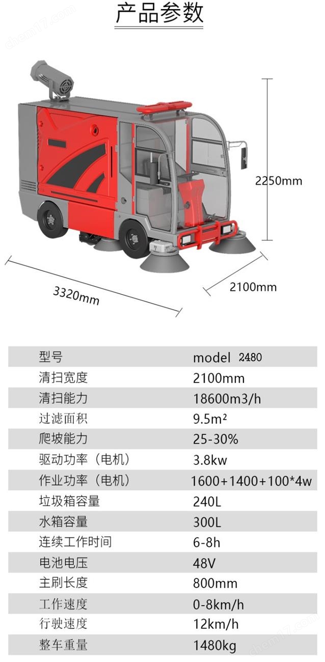 四輪電動駕駛式掃地車