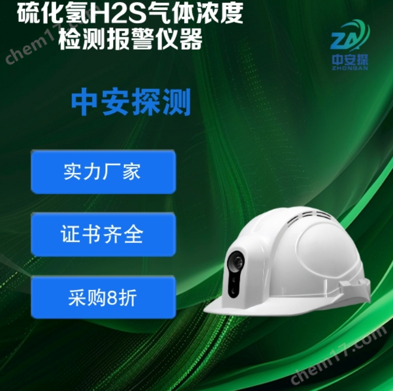 中安探測SGH001便攜頭戴式硫化氫H2S氣體濃度檢測報警儀器
