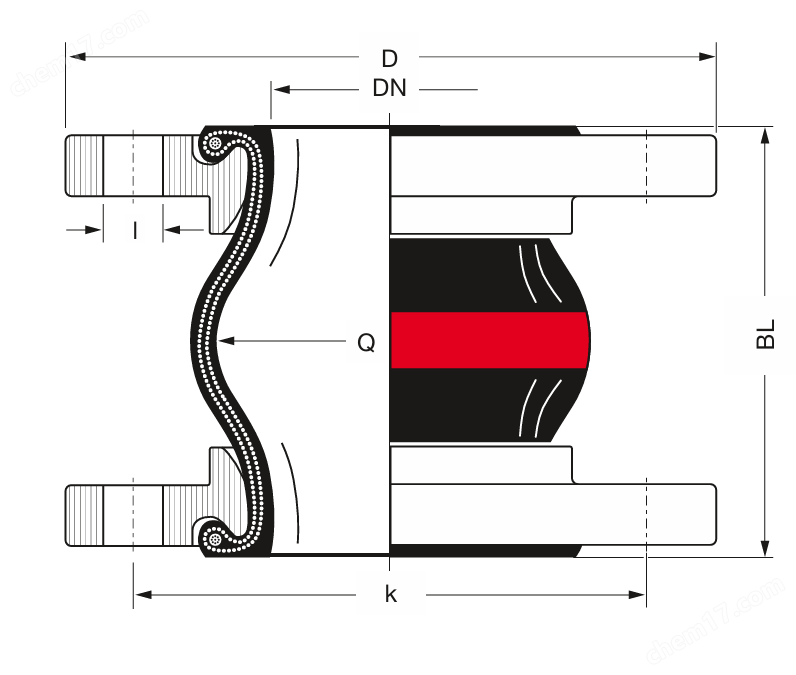 Elaflex 橡膠膨脹節(jié)ERV-R 200x175.16