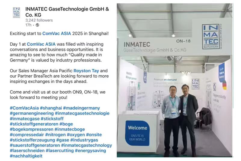 INMATEC 展會風(fēng)采-攜百瑞科技成功參加2025上海國際壓縮機(jī)展COMVAC ASIA