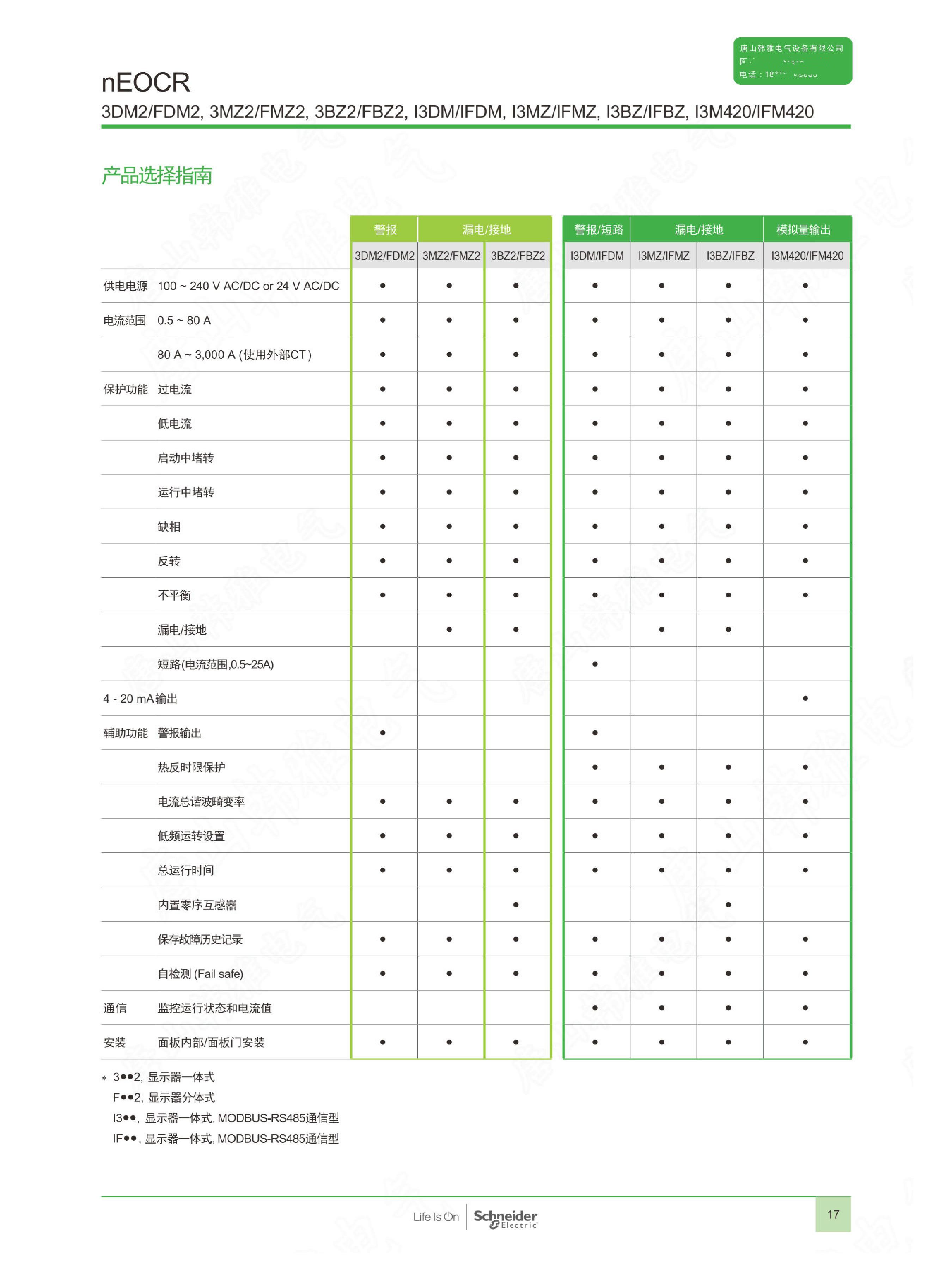 EOCRi3DM-WRDUHZ施耐德原裝電動機保護器特點