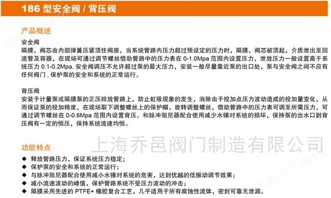 PVDF法蘭背壓閥/安全閥18625-F